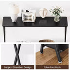 Console étroite avec étagères – Table de canapé de style ferme de 105 cm, table rustique marron à 2 niveaux pour l'arrière du canapé