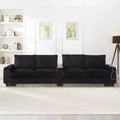 MAYEERTY 4 Seater Corduroy Sofa Couch 133 Modern Sofa with Ports Hidden Storage Arms Flip Top Cup Holders for Living Room Black