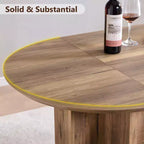 Table à manger ovale de 63 po pour 6 à 8 personnes, base en T moderne, surface en grain de bois résistante aux rayures pour salle à manger, cuisine et salon