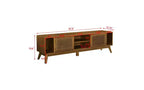 JVNOXK Meuble TV console de 172,5 cm en rotin, style moderne du milieu du siècle, pour téléviseurs jusqu'à 75 pouces ; idéal pour les salons, finition noyer