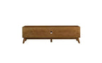 JVNOXK Meuble TV console de 172,5 cm en rotin, style moderne du milieu du siècle, pour téléviseurs jusqu'à 75 pouces ; idéal pour les salons, finition noyer