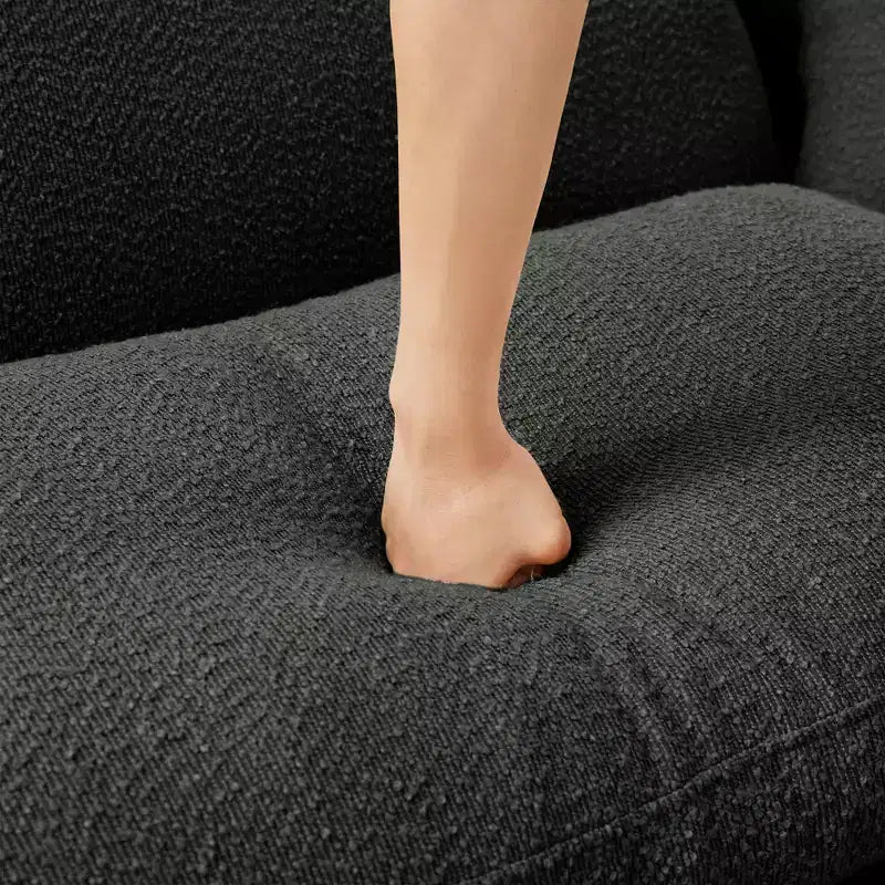 MAYEERTY Repose-pieds Ottomane Moderne en Polyester Bouclé, Tabouret Rembourré pour Salon, Chambre, Bureau
