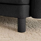 MAYEERTY Repose-pieds Ottomane Moderne en Polyester Bouclé, Tabouret Rembourré pour Salon, Chambre, Bureau