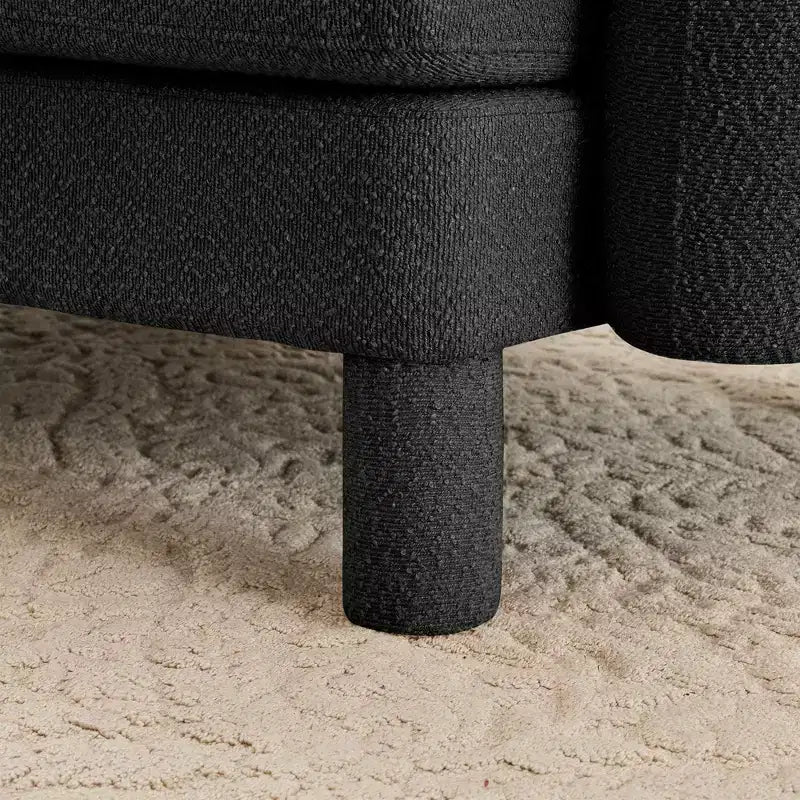 MAYEERTY Repose-pieds Ottomane Moderne en Polyester Bouclé, Tabouret Rembourré pour Salon, Chambre, Bureau