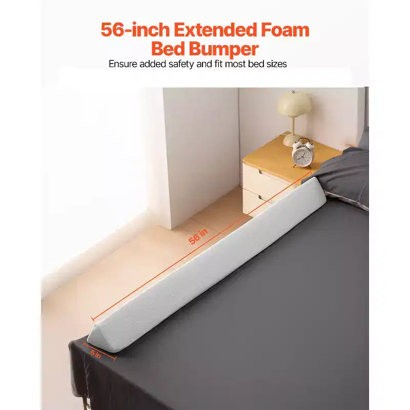 VEVOR Barrière de Lit pour Tout-Petits, Pare-Chocs de Lit Antidérapant de 142 cm, Barrière de Lit en Mousse à Haute Résilience pour Tout-Petits avec Housse Lavable en Machine, Blanc