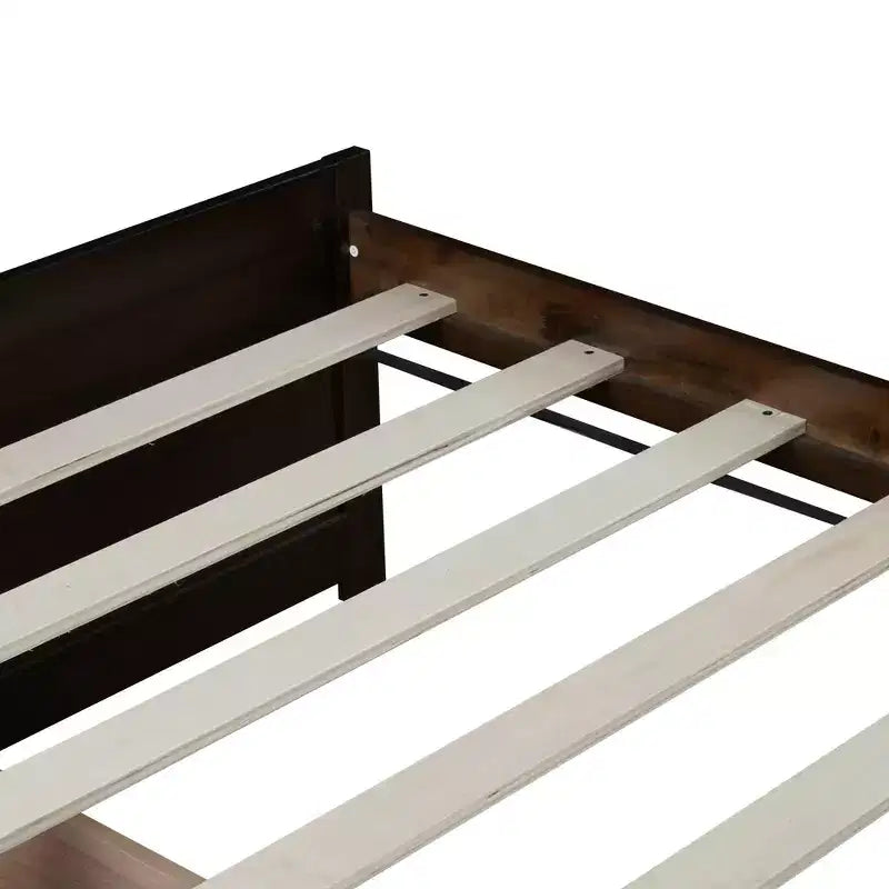 Lit plateforme double avec tiroirs, lit de repos en bois avec rangement pour chambre à coucher