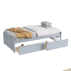 Lit plateforme double avec tiroirs, lit de repos en bois avec rangement pour chambre à coucher