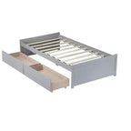 Lit plateforme double avec tiroirs, lit de repos en bois avec rangement pour chambre à coucher