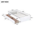 Lit plateforme double avec tiroirs, lit de repos en bois avec rangement pour chambre à coucher