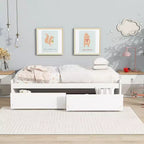 Lit plateforme double avec tiroirs, lit de repos en bois avec rangement pour chambre à coucher