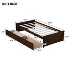 Lit plateforme double avec tiroirs, lit de repos en bois avec rangement pour chambre à coucher