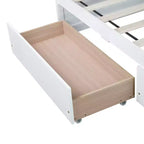 Lit plateforme double avec tiroirs, lit de repos en bois avec rangement pour chambre à coucher