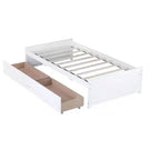 Lit plateforme double avec tiroirs, lit de repos en bois avec rangement pour chambre à coucher