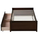 Lit plateforme double avec tiroirs, lit de repos en bois avec rangement pour chambre à coucher