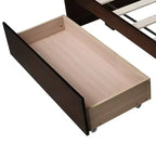 Lit plateforme double avec tiroirs, lit de repos en bois avec rangement pour chambre à coucher