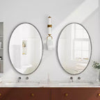 MAYEERTY Miroir mural ovale rétro en fer forgé à effet vieilli pour chambre à coucher ou salon, couleur argent