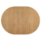 Ensemble de salle à manger rond en rotin pour 4 personnes, ensemble de salle à manger extensible avec 4 chaises rembourrées, ensemble table et chaises de cuisine pour petit espace, finition bois naturel