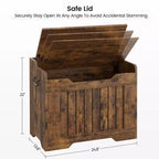 Coffre de rangement, Coffre à jouets en bois de 80 cm avec 2 charnières de sécurité, Banc de rangement d'entrée avec couvercle à charnière, Coffre de rangement robuste pour salon, chambre à coucher