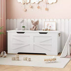 Coffre de rangement, Coffre à jouets en bois de 80 cm avec 2 charnières de sécurité, Banc de rangement d'entrée avec couvercle à charnière, Coffre de rangement robuste pour salon, chambre à coucher
