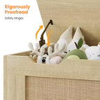Coffre de rangement, Coffre à jouets en bois de 80 cm avec 2 charnières de sécurité, Banc de rangement d'entrée avec couvercle à charnière, Coffre de rangement robuste pour salon, chambre à coucher