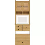 Coiffeuse compacte Acekool avec miroir, éclairage réglable, tiroir de rangement et station de charge, ensemble de table de maquillage pour chambre à coucher