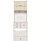 Coiffeuse compacte Acekool avec miroir, éclairage réglable, tiroir de rangement et station de charge, ensemble de table de maquillage pour chambre à coucher