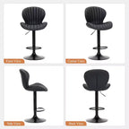 Tabourets de bar réglables en hauteur 24-32.1 avec pivot à 360°, coussin souple et élastique pour îlot de cuisine, bar, salon