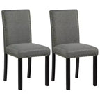 Costway Wooden Dining Chairs Set of 2 w/Solid Rubber Bent Wood Legs for Dining Room Grey