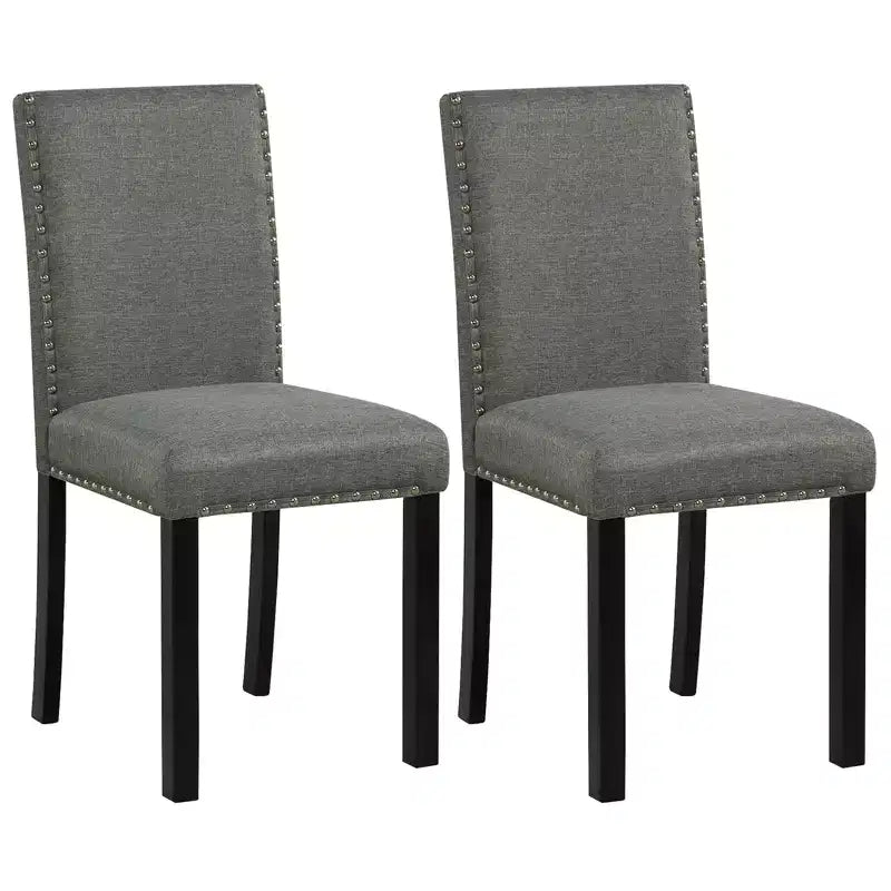 Costway Wooden Dining Chairs Set of 2 w/Solid Rubber Bent Wood Legs for Dining Room Grey