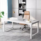 Lantine 70.8?Executive Desk, Large Office Computer Desk with Thicken Frame, Modern Simple Workstation Business Furniture for Home Office, White