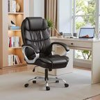BALHAM TRADE-Chaise de Bureau Simili Cuir Hauteur Réglable Pivotante avec Support Lombaire et Accoudoirs Rembourrés