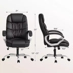 BALHAM TRADE-Chaise de Bureau Simili Cuir Hauteur Réglable Pivotante avec Support Lombaire et Accoudoirs Rembourrés