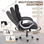 BALHAM TRADE-Chaise de Bureau Simili Cuir Hauteur Réglable Pivotante avec Support Lombaire et Accoudoirs Rembourrés
