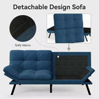 Canapé-futon Dyonery 71 en mousse à mémoire de forme avec coussin détachable, canapé-lit futon convertible, dossier et accoudoirs réglables, fauteuil inclinable pour salon