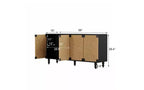 Console TV JVNOXK avec rangement, dotée de portes brossées et à motif d'algues marines, idéale pour les salles à manger. Naturel