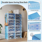 Meuble à chaussures 8 niveaux grande capacité avec crochets, montage facile, placard de rangement pour chaussures pour placard, couloir, chambre