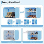 Meuble à chaussures 8 niveaux grande capacité avec crochets, montage facile, placard de rangement pour chaussures pour placard, couloir, chambre