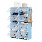 Meuble à chaussures 8 niveaux grande capacité avec crochets, montage facile, placard de rangement pour chaussures pour placard, couloir, chambre