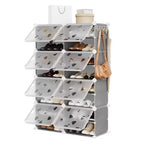 Meuble à chaussures 8 niveaux grande capacité avec crochets, montage facile, placard de rangement pour chaussures pour placard, couloir, chambre