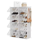 Meuble à chaussures 8 niveaux grande capacité avec crochets, montage facile, placard de rangement pour chaussures pour placard, couloir, chambre