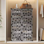 Meuble à chaussures 8 niveaux grande capacité avec crochets, montage facile, placard de rangement pour chaussures pour placard, couloir, chambre