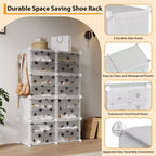 Meuble à chaussures 8 niveaux grande capacité avec crochets, montage facile, placard de rangement pour chaussures pour placard, couloir, chambre