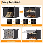 Meuble à chaussures 8 niveaux grande capacité avec crochets, montage facile, placard de rangement pour chaussures pour placard, couloir, chambre