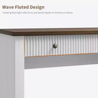 Rangement de bureau cannelé pour la maison, bureau de direction moderne de 54 po avec station de recharge, bureau d'ordinateur en bois avec classeur et tiroirs