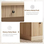 Rangement de bureau cannelé pour la maison, bureau de direction moderne de 54 po avec station de recharge, bureau d'ordinateur en bois avec classeur et tiroirs