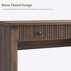 Rangement de bureau cannelé pour la maison, bureau de direction moderne de 54 po avec station de recharge, bureau d'ordinateur en bois avec classeur et tiroirs