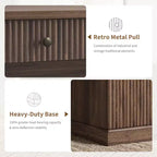 Rangement de bureau cannelé pour la maison, bureau de direction moderne de 54 po avec station de recharge, bureau d'ordinateur en bois avec classeur et tiroirs