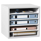 5-Compartment Desktop Literature Organizer Adjustable Shelf Mail Sorter