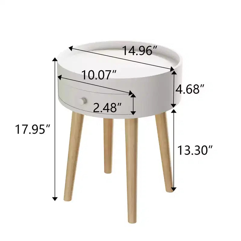 Table de chevet MAYEERTY 18H avec tiroir de rangement et chêne