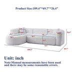 Clihome Canapé d'angle modulable 109,4 po en forme de L, avec méridienne gauche en tissu chenille et 2 oreillers, modèle Cloud